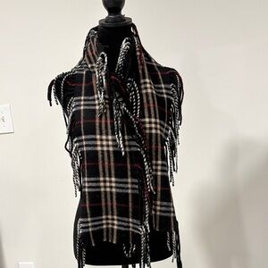 Burberry Plaid Fringe Scarf